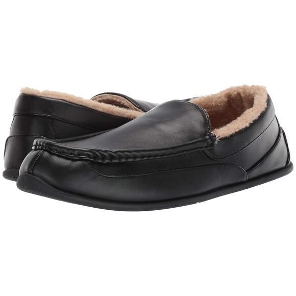 Deer Stags Men Plush Slip On Vegan Leather Loafer Slipper Spun Size US 10M Black main image 4